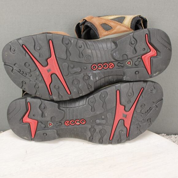 Ecco Offroad Hiking Sandals Mens 39 US 6 Brown Tan Leather Adjustable - Picture 7 of 9